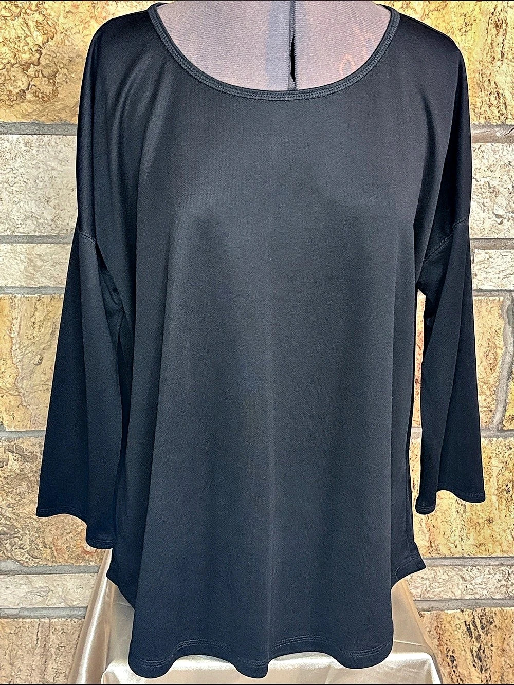 St. John's Bay Black Long Sleeve Tunic Size XL